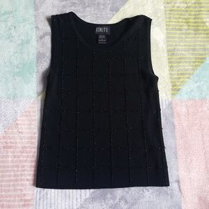 Vintage Finity Sequin Black Top